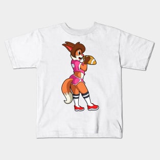 Fox at Football Sports Kids T-Shirt